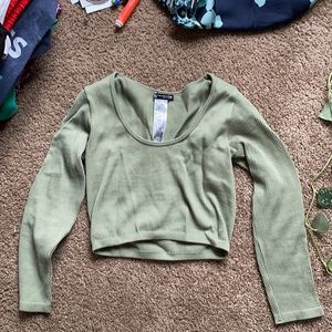 Green Zara long sleeve crop XS/S